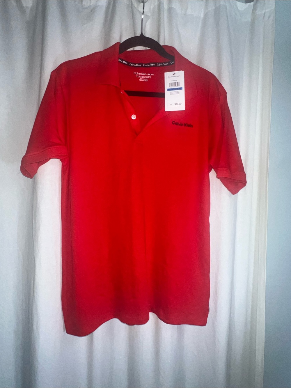Boys XL Calvin Klein Red Polo Shirt with Chest Logo